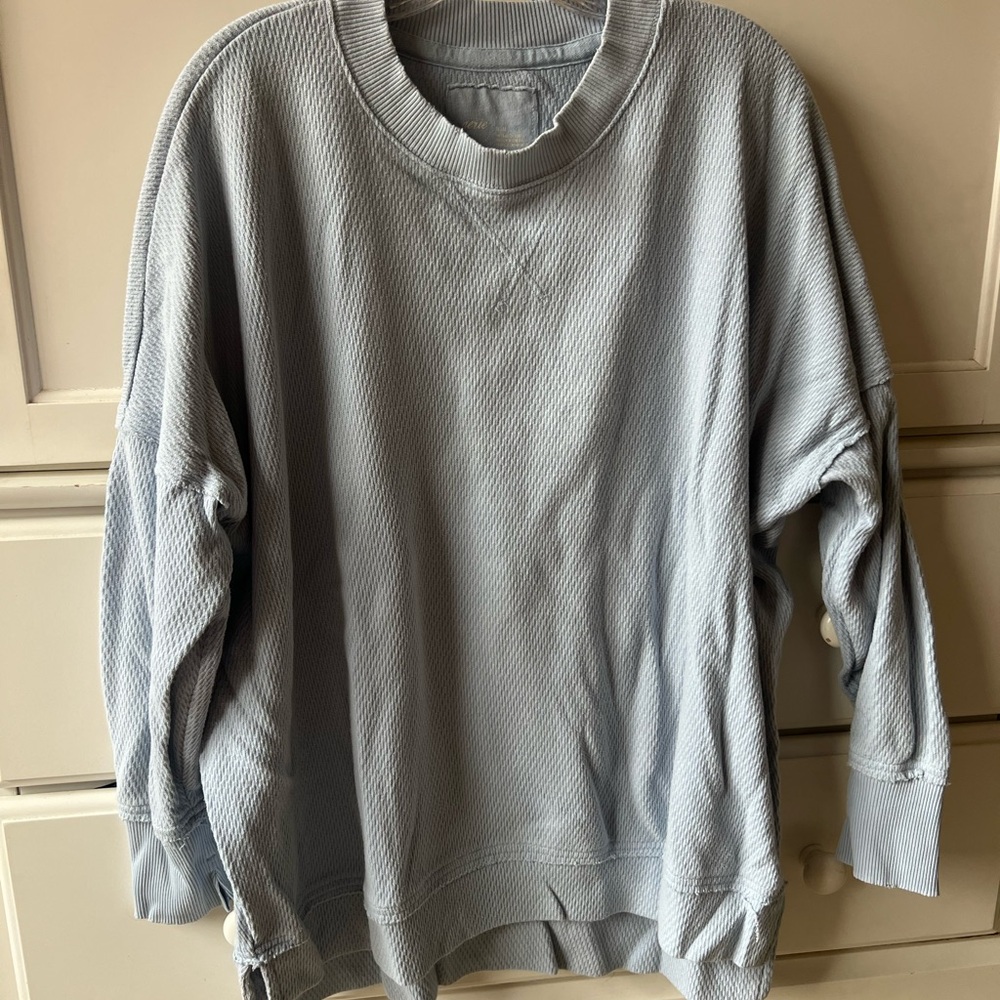 Aerie Light Blue Textured Sweatshirt